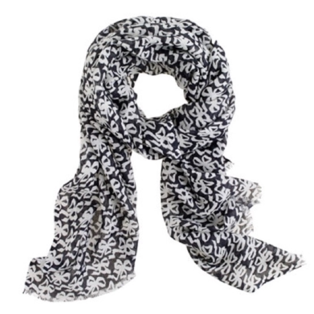 J crew bow print wool scarf